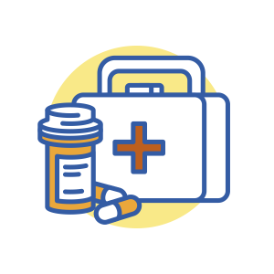 Medicine and first aid kit box icon